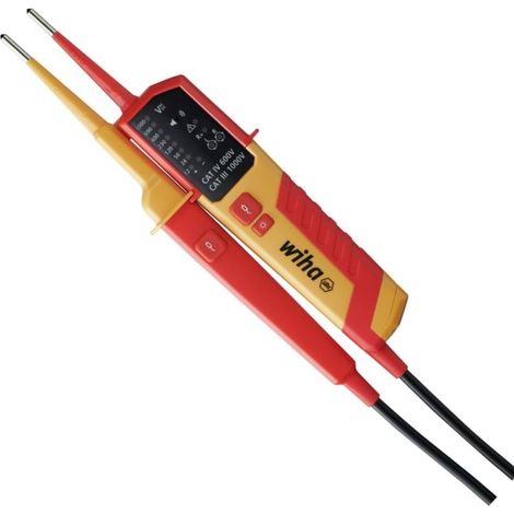 Testeur de Tension et de Continuité 12 - 1 000 V AC CAT IV avec 2X Piles AAA Incluses