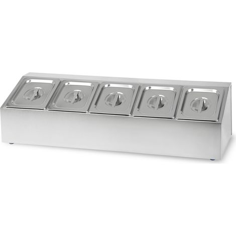 Contenitori ingredienti 5x1/6 GN inox profondità 100mm - VERTES (1/5)