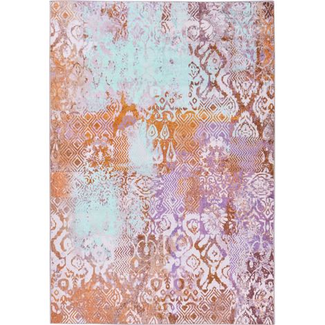 Rug Multicolour Polyester 160 x 230 cm Flat-Woven Oriental Boho Style Vibrant Printed Pattern ZENVIRA