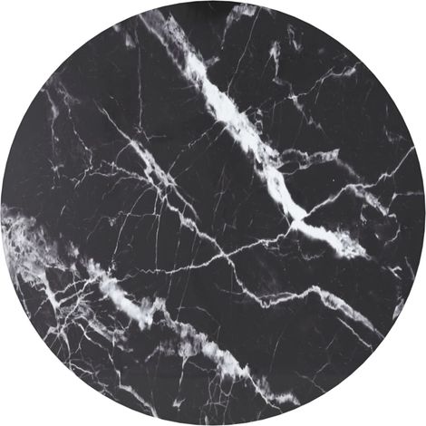 Tischplatte Schwarz Ø40x0,8 cm Hartglas in Marmoroptik vidaXL148756