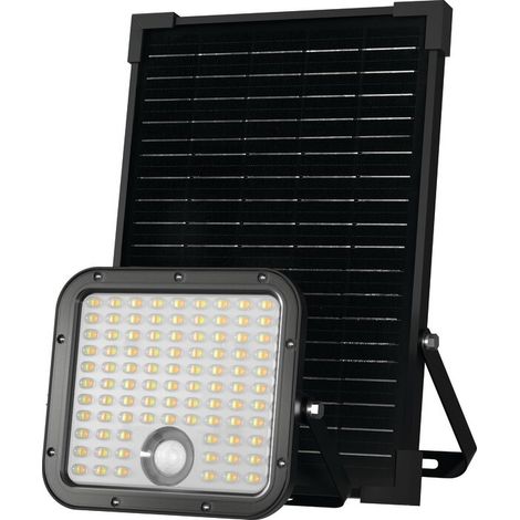 Projecteur à détection de mouvement solaire 4800 lm – Éclaire jusqu'à 150 m² – Autonomie 60h – IP65 – 2 modes : manuel ou PIR – Dhome (1/4)