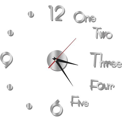 Horloge murale silencieuse à faire soi-même, horloge murale miroir, décoration pour salon, bureau à domicile (1/5)
