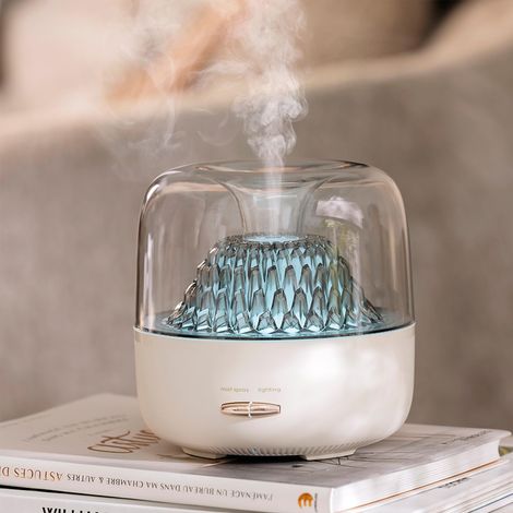Diffuseur d'huiles essentielles portable, humidificateur brume froide avec veilleuse 7 couleurs et arrêt automatique (blanc) (1/5)