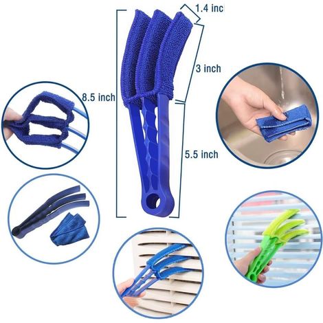 Brosse Nettoyage, Brosse à Rainures pour Fenêtre et Porte Coulissante, Outils de Nettoyage pour Petits Espaces, Salle de Bain, Joint Carrelage, Cuisine, Store Vénitien (1/4)