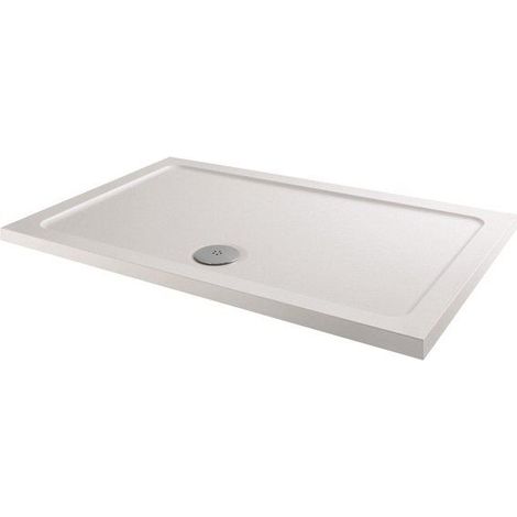 Modern Rectangle Shower Tray 800 x 700mm Low Profile Slimline Lightweight White