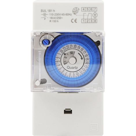 BEBUSINGOTO Reloj de piscina modular para cuadro eléctrico - Programador especial para piscinas - Montaje en riel (1/5)