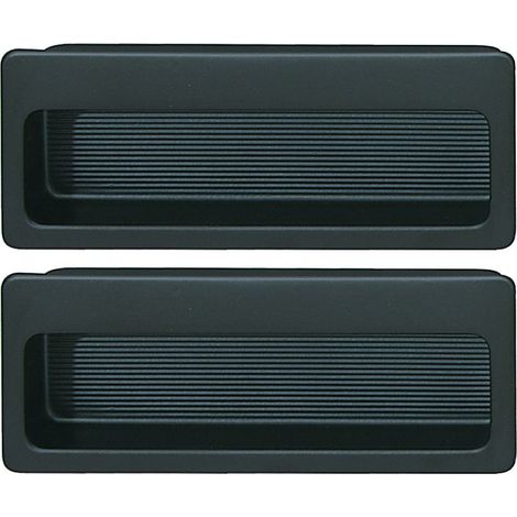 Rechteckiger, eingelassener Griff aus mattschwarzem Stahl, 75 x 32 mm – Unsichtbare Integration in Möbel – 2er-Pack (1/2)