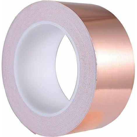 50M X 25mm Copper Tape Copper Tape EMI Kapton Tape Shielding Tape Copper Tape Copper Tape Self Adhesive Tape Snail Tape Snail Protection (25mmX50M) (1/5)