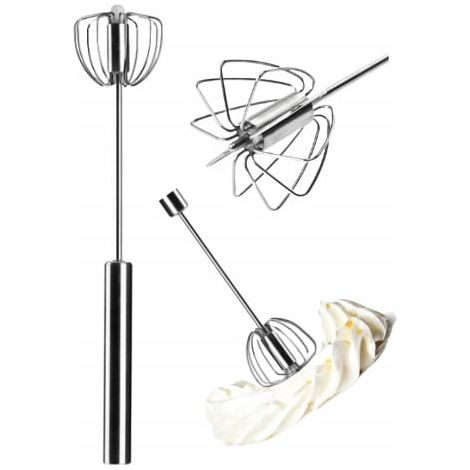 Frusta da cucina rotante piccola, color argento, 25,5 cm (1/5)