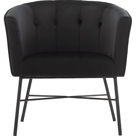 Fauteuil cabriolet en velours FAKART - Noir (1/4)