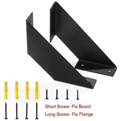 4 Pcs Equerre Etagere Murale, Equerre Metal de étagère Robuste, Equerre Fer Forge pour Etageres Bricolage 15cm (1/4)