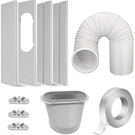 Kit de fenêtre pour climatiseur portable – PVC durable – Longueur réglable 43 à 140 cm – Joint d'étanchéité pour fenêtres coulissantes (1/5)