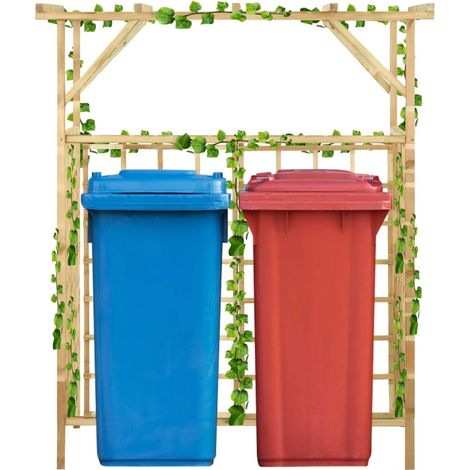 Pergola für 2 Mülltonnen Kiefernholz Imprägniert