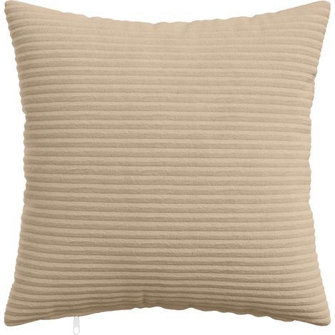 Housse de coussin pour canapé salon en velours côtelé taupe 45 x 45 cm lot de 12 (1/5)