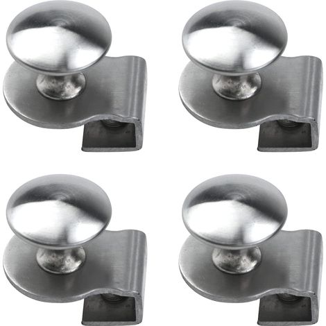 Ahlsen 4er-Pack Glasschrankgriffe für Glastüren, Vitrinengriffe, Kleiderschrankknöpfe für Küche, Badezimmer, Büro, Geschäft (Silber) (1/5)