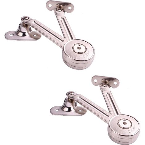 2 x Charnières de support de porte de placard - Supporte jusqu'à 20 kg - Butée de couvercle de placard réglable (1/5)