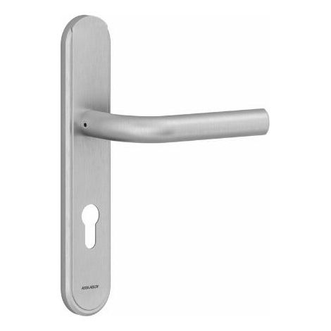 Juego Vercy AH200 Manilla 471L sobre placa Llave i BEZAULT distancia entre ejes 195 C7 acero inoxidable cepillado - 204784