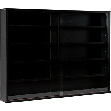 vetrinetta espositore per collezionismo bellahome nero con ante in vetro temperato 80x11x60 cm (1/4)