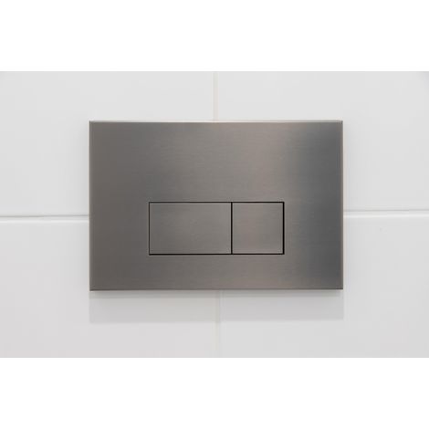 QeramiQ Push Plaque de commande DualFlush pour bâti-support Geberit UP320 Métal rectangulaire Gunmetal (1/5)