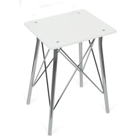 BELTRAN 1902 TABURETE Banqueta Cromo/Blanco Solid Surface Orleans - ref: 064-1902