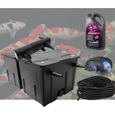 Kit De Filtration Bassin Avec UV 36W + Bactéries 2500 ml Pour Bassin De Jardin De 30m3 (1/5)