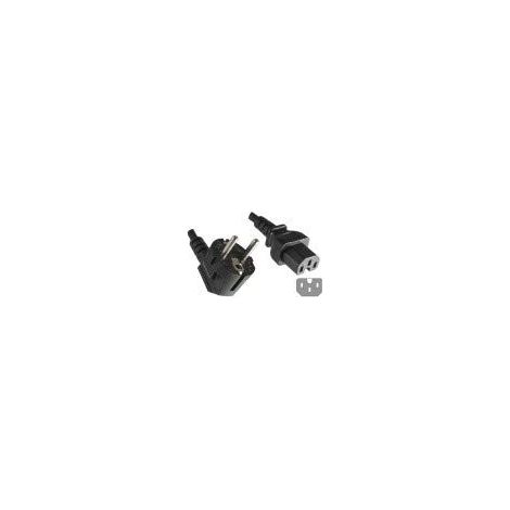 HELOS CÂBLE D'ALIMENTATION AVEC FICHE DE CONTACT DE PROTECTION 90° VERS C15 NOIR 1,8 M 262773
