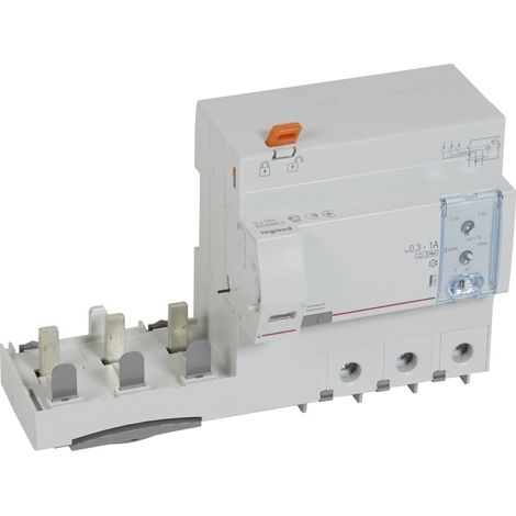 Bloc différentiel adaptable à vis DX³ pour disjoncteur 1,5 module par pôle 3 Pôles 400V 125A type F réglable LEGRAND 410612