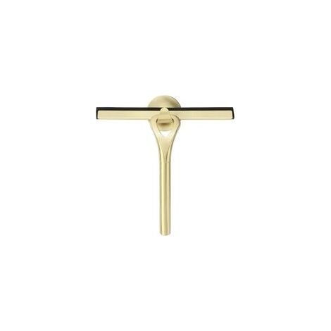 Grattoir de Douche Doré, 22,5 cm, Sans Traces, Crochet à Ventouse, Pour Miroirs, Sols, Vitres et Tables