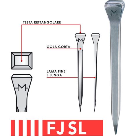 FJ3 SL 53 mm - da 100 pz: Chiodi Mondial per cavalli da corsa FJ SL