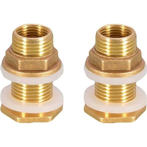 Ulisem Lot de 2 buses d'arrosage 4,2 cm 1/2 pouce en laiton pour robinet/robinet/réservoir d'eau de pluie (1/4)