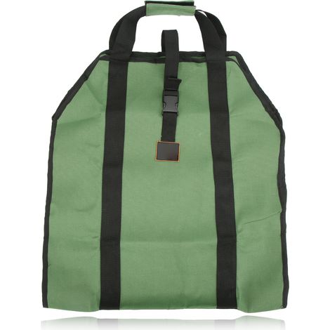Porte-bûches en toile robuste, grande capacité, transport facile, multifonction, vert (1/5)