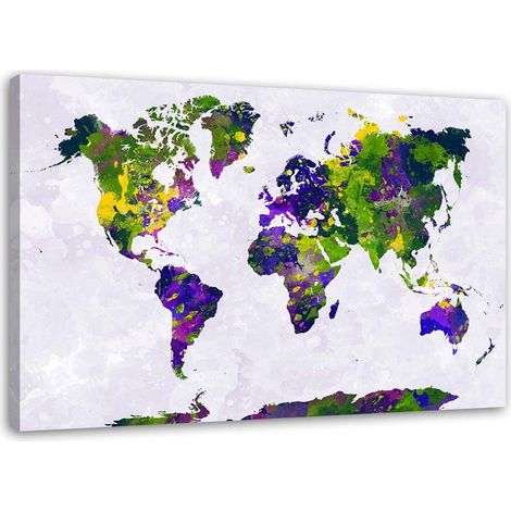 Tableau sur toile Carte du monde peinte Bureau 60x40 (1/5)