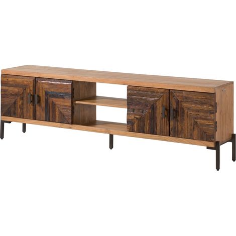 Mobile Tv in legno riciclato 200x63x40 laccato naturale LYON 120