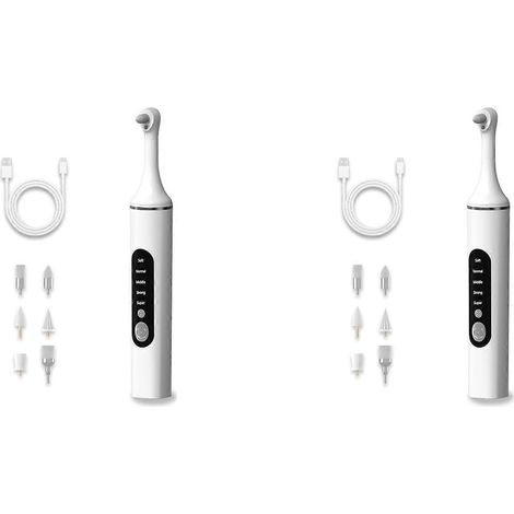 Polisseuse de dents 2X, polisseuse de dents rechargeable avec 6 têtes de brosse, kit de blanchiment dentaire pour nettoyer et polir les dents. (1/3)