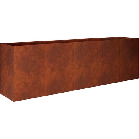 Cache-pot de jardin Rouillé 200 x 40 x 60 cm Acier patiné vidaXL