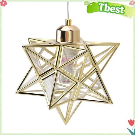 Tbest lustre étoile morave Lampe suspendue étoile morave, facile à installer, Protection des yeux, lampe deco suspension Noire Or (1/5)
