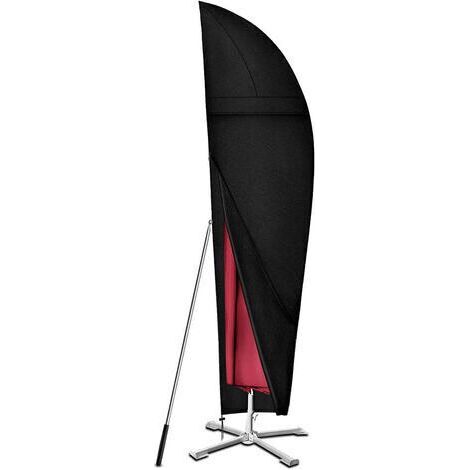Housse de Parasol Déporté avec Grilles D’aération, Étanche, Coupe-Vent, Anti-UV, Robuste Tissu 420D Oxford Housse de Protection pour Parasol avec Tige Télescopique (265x40/70/50cm) (1/5)