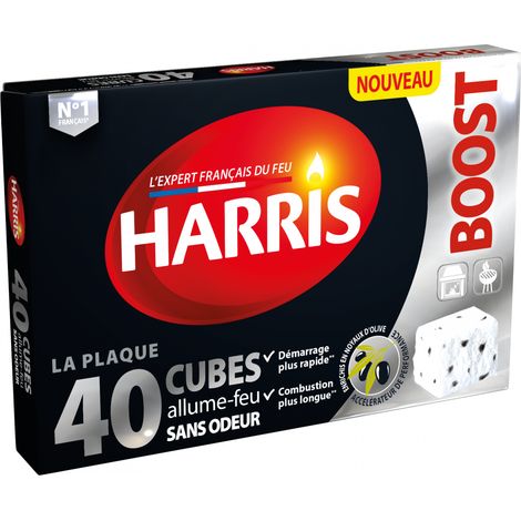 HARRIS 40 cubes allume-feu Boost - Sans odeur