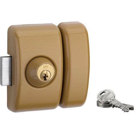 THIRARD - Verrou pour porte d'entrée vitrée Universel 5 goup. 45 mm bronze 3 clés