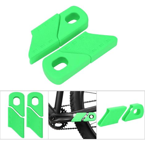 4 Pièces Manchons de Protection en Silicone pour Manivelles de Vélo, Accessoire Bicyclette (Vert) (1/5)