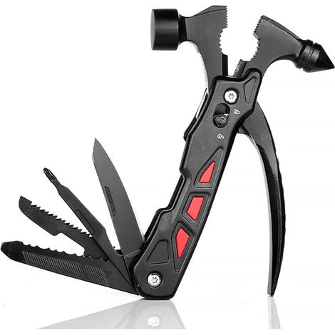 Outdoor-Camping-Klauenhammer für Überlebenszelt, multifunktionale Handwerkzeuge, Mini-Inbusschlüssel, Spanner-Set, Holzsägenöffner