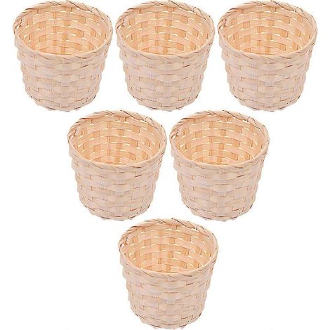 Petits paniers en bambou tressé beige (lot de 6) (1/5)