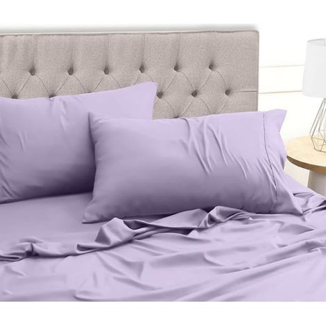 Draps Lit - 4 Pièces - 1 Drap Plat 225x255 cm - 1 Drap Housse 135x190 cm Profondeur 35 cm - 2 Taies Doreiller 50x75 cm - Microfibre Polyester (1/5)