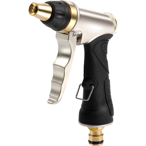 Pistolet d'Arrosage avec Buse en Laiton, Réglable=, pour Laver la Voiture et les Animaux Domestiques, le Jardin/Nettoyage de Trottoir (1/5)