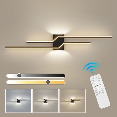 Applique murale LED 60 cm à intensité variable avec télécommande, lampe de chevet minimaliste, applique miroir, 3 températures de couleur (1/5)