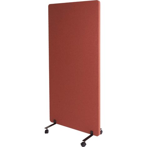 Cloison acoustique à double paroi paravent de bureau séparateur de pièce tableau d'affichage 167 x 80 cm en tissu marron 040006428