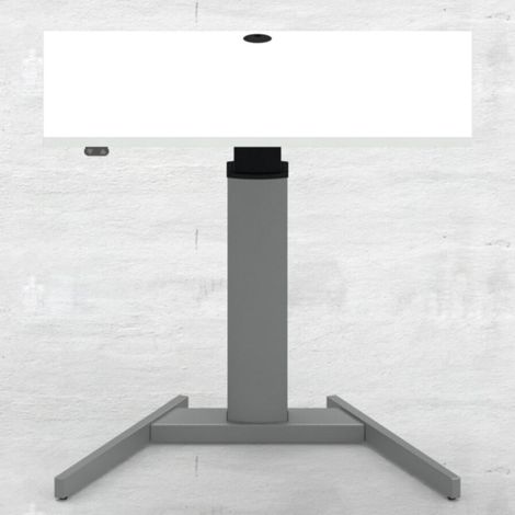 STIER Elektrisch höhenverstellbarer Steh-Tisch 501-19 100x80cm Weiß mel., 68-120cm (1/4)