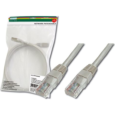 Câbles réseau et DAC DIGITUS Câble de brassage CAT 5e U-UTP Cu PVC AWG 26/7 longueur 2 m de couleur grise