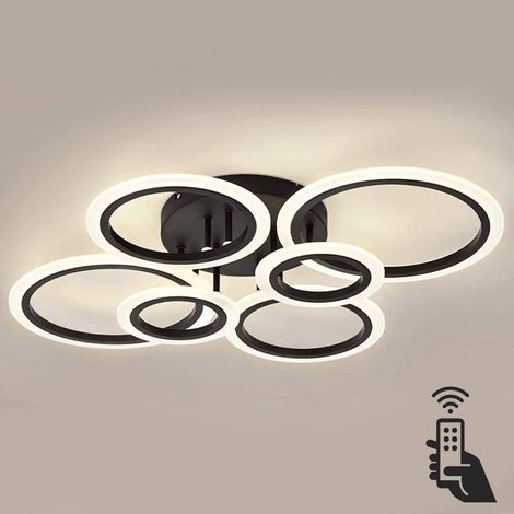 Luminaria CYCLE 6 aros, 75W, CCT, 0-10V, mando+WiFi, antracita, 3000-4000-6000K (1/4)