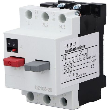 Moteur ou Disjoncteur monté sur Rail DIN avec Coque ABS et Surcharge Fiable pour Diverses Applications (14-20A). (1/5)